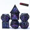 UDIXI Metal DND Dice Set, 7PCS Polyhedral Metal Dice Set D&D Dragon with Gift Box for Role Playing Games and Other Tabletop Game (Purple Sequins) view 1