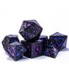UDIXI Metal DND Dice Set, 7PCS Polyhedral Metal Dice Set D&D Dragon with Gift Box for Role Playing Games and Other Tabletop Game (Purple Sequins) view 2
