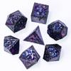 UDIXI Metal DND Dice Set, 7PCS Polyhedral Metal Dice Set D&D Dragon with Gift Box for Role Playing Games and Other Tabletop Game (Purple Sequins) view 3