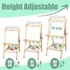 Joyooss Art Easel for Kids with Double-Sided Magnetic, Wooden Standing Kids Easel with Dry Erase Whiteboard & Chalkboard, Height Adjustable Children Easel with Paper Roll, Bonus Toddler Art Supplies view 2