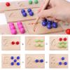 BBtinker Wooden Number Tracing Board Set, Toddler Montessori Math Beads Counting Toy, Preschool Learning and Educational Math Game for Kids view 3