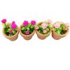 4 Pieces Mini Dollhouse Potted Plant Flower Model 1:12 Miniature Scene Bonsai Plant Set Accessories Micro Landscape Decoration (Rose+Pink) view 4