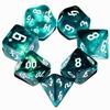 Galaxy Dice Set| Dark Green Mix Cyan Crystal DND Dice Set for Board Game view 1