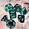 Galaxy Dice Set| Dark Green Mix Cyan Crystal DND Dice Set for Board Game view 3