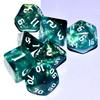 Galaxy Dice Set| Dark Green Mix Cyan Crystal DND Dice Set for Board Game view 4