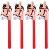 4PCS Inflatable Stick Horse - Pony/Western Cowboy/Horse Baby Shower Birthday Party Decorations Inflatable Horse Head (Red) view 1