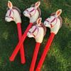 4PCS Inflatable Stick Horse - Pony/Western Cowboy/Horse Baby Shower Birthday Party Decorations Inflatable Horse Head (Red) view 3
