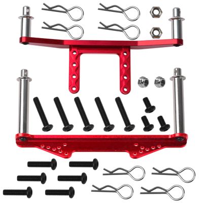 Vgoohobby Metal Front & Rear Body Mounts Body Posts Upgrade Parts Compatible with Traxxas Slash 2WD Rustler Stampede VXL 1/10 RC 2WD Car (Red)