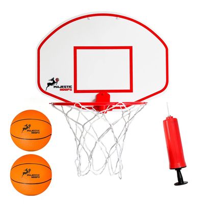 Majestic Hoops Mini Basketball Hoop - Indoor Basketball Hoop - Durable Plastic Basketball Hoop for Kids and Adults - No Assembling - Premium Basketball Game with Ball and Pump