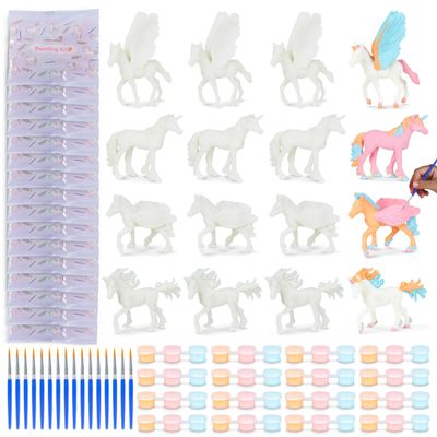 BONNYCO Unicorn Party Favors for Kids Painting Kit Pack 16, Goodie Bags Stuffers for Kids 3-5 4-8. Goody Bag Stuffers, Pinata, Classroom Prizes. Return Gifts Birthday Girl, Unicorn Party Supplies