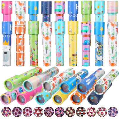 Chivao 30 Pcs Classic Kaleidoscopes Kids Vintage Toys, Return Gifts for Kids Birthday Mini Kaleidoscope Kit for School Classroom Prizes, Stock Stuffers Bag Fillers, Random Colors(Cute Style)
