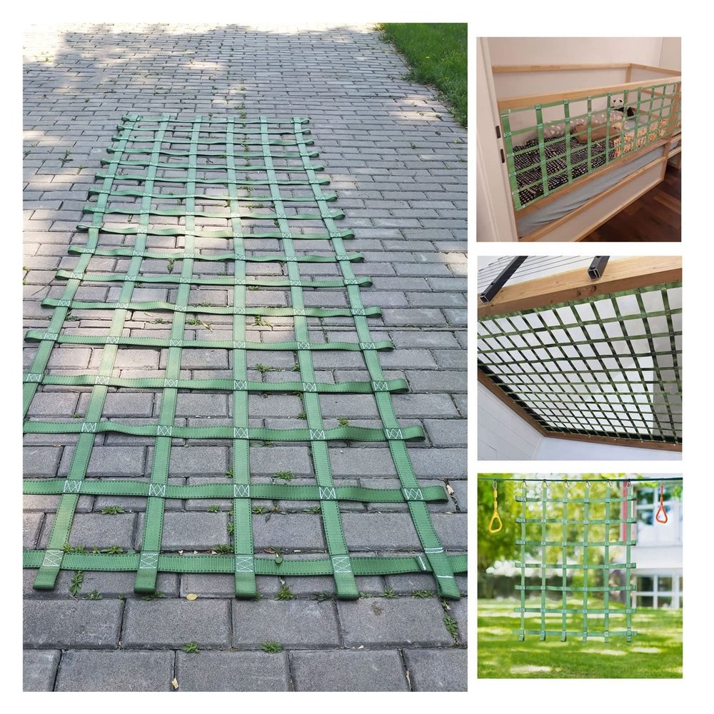 DREAMOSA Climbing Cargo Net,Custom Size,Treehouse Ladder Indoor Climbing Gym Outdoor Climber Indoor Climbing for Kids Swing Set Accessories Backyard Playground Webbing Netting Nets Climb,Heavy Duty
