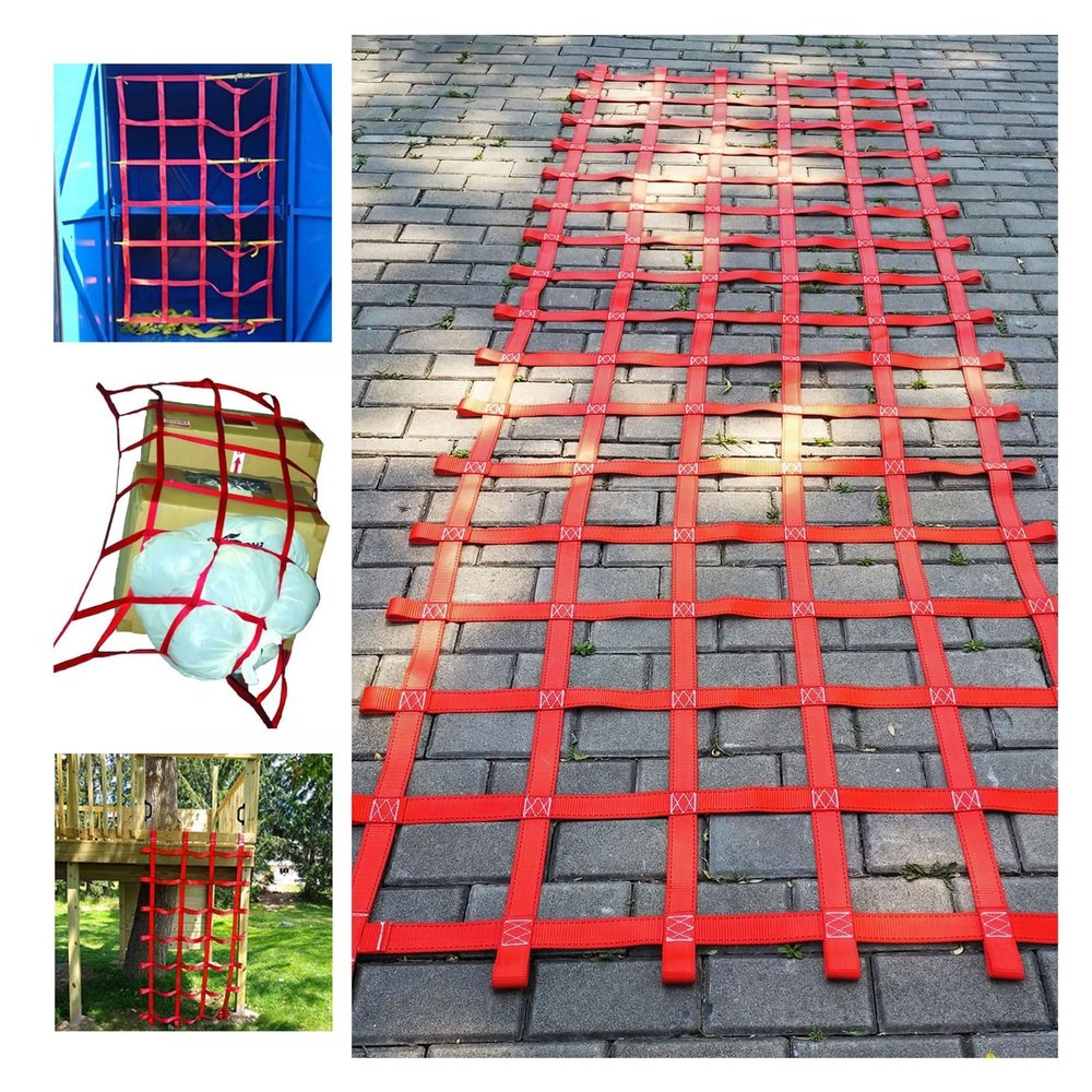 DREAMOSA Cargo Net Playground,Custom Size,Rope Net Tree House Tree Fort Climb Climbing Ladder for Swing Set Indoor Climbing Wall Doorway Jungle Gym Ninja Rope Course Kids Indoor Exercise,Heavy Duty