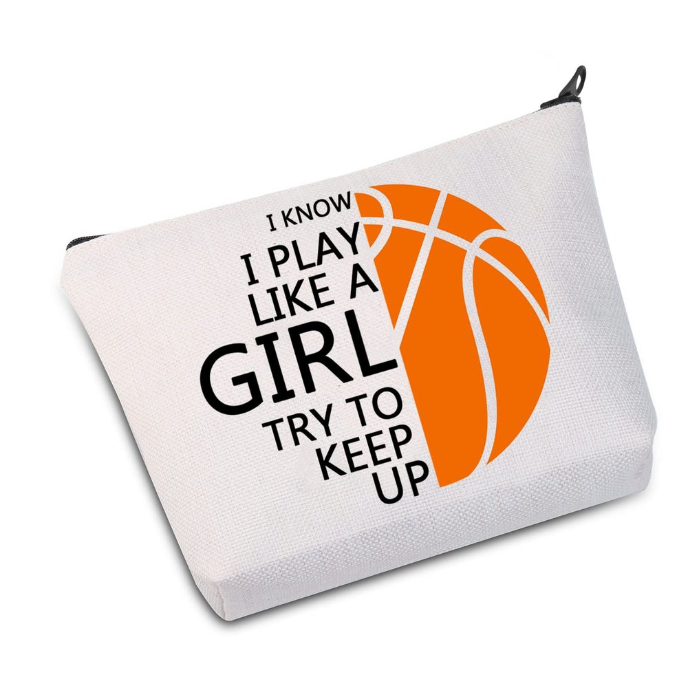JXGZSO Basketball Player Gifts Basketball Stuff for G I Know I Play Like A G Try to Keep Up Cosmetic Bag (I Know I Play BAG)