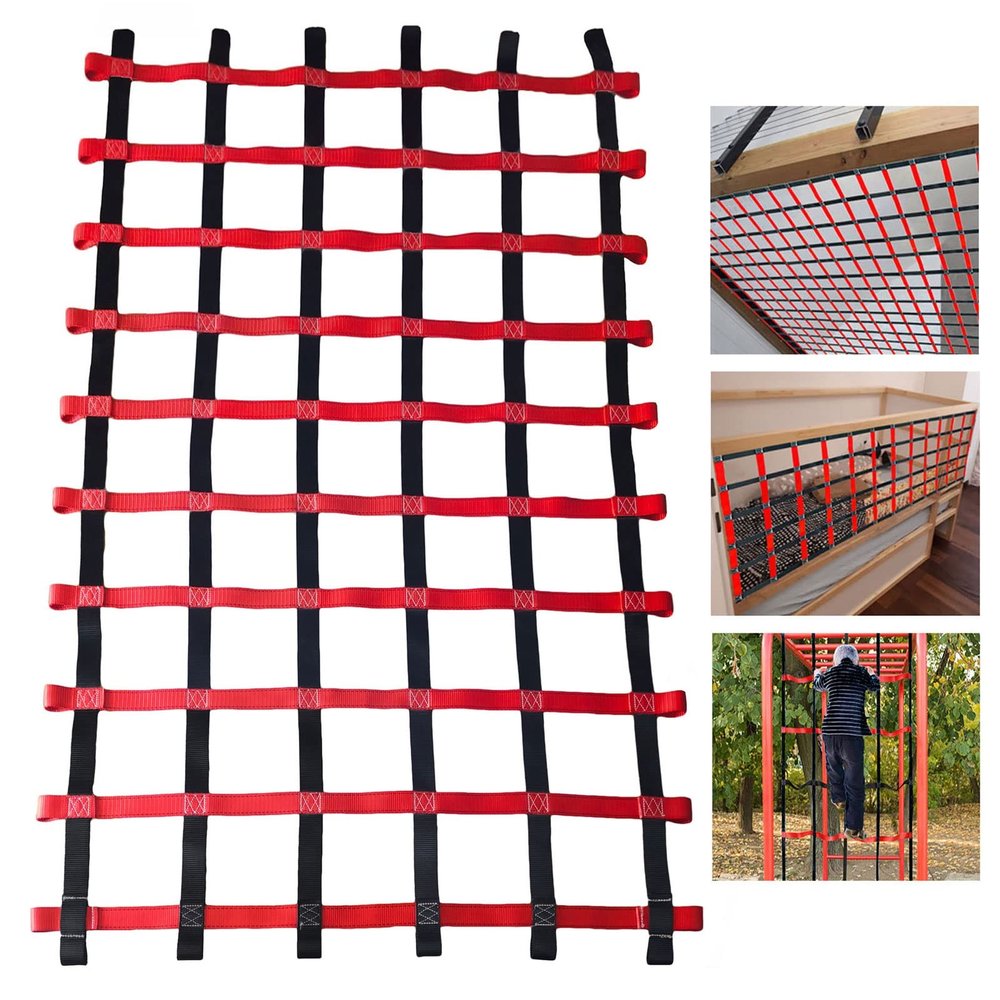 DREAMOSA Ninja Cargo Net,Custom Size,Climbing Cargo Net Playground Accessories Treehouse Backyard Swing Set Kids Climbing Netting Ninja Course Climbing Wall Frame Structure Rope Ladder,Webbing Net