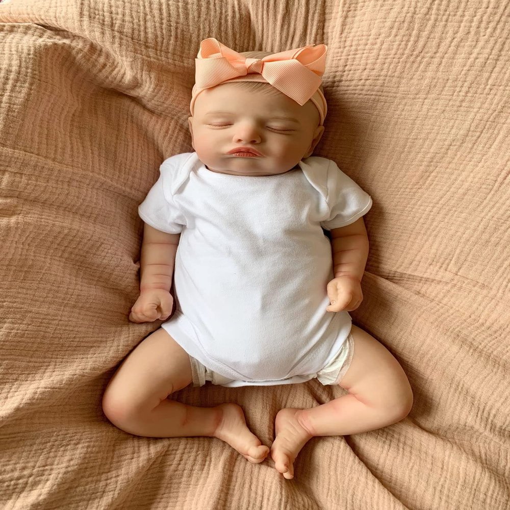 KAWAYII 49CM Reborn Sleeping Lifelike Polular Doll Gifts for Children Soft Hand-Drawing Hair Rooted Eyelash Collectible Art Doll