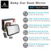 Autobase Baby Car Mirror | Shatterproof Baby Mirror for Car Seat Rear Facing with Wide Crystal Clear View | Fully Assembled Car Mirror for Baby | Newborn Essentials for Travel | Baby Registry Items view 2