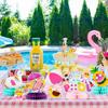 ArowlWesh 12Pcs Summer Pool Honeycomb Centerpiece Decoration, Pink Beach Ball Table Toppers for Girls and Kids, Hawaiian Flamingo Beach Party Luau Party Birthday Party Table Toppers Photo Props Decor view 4
