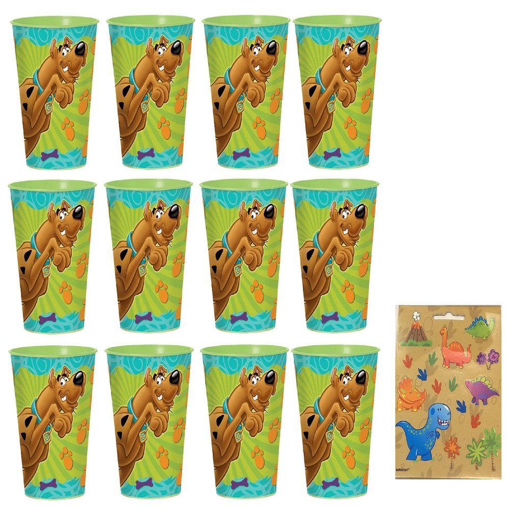 Amscan Scooby Doo Birthday Party Supplies Bundle Pack includes 12 Plastic Cups