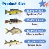 ZENFUN Set of 4 Fake Fish, 11 in Rubber Fishes Plastic Lifelike Sea Fish Set, Pretend Realistic Fake Fishes for Photography Props, Party Display, Kitchen Decor view 2