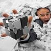 FUFUYOU Metal Fidget Toys Infinity Cube for Men Anxiety Stress Relief Aluminum Alloy Material (Black & Silver) view 4