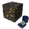 FUFUYOU Metal Fidget Toys Infinity Cube for Men Anxiety Stress Relief Aluminum Alloy Material (Black & Yellow) view 1