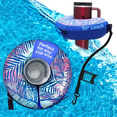 Human Bobber Inflatable Floating Drink Holder for Pool - Drink Float bar floaties for Adults to Hold Beer Can, Cup or Wine Bottle in Hot Tub, Swimming Pool, Lake or Boat - Palm Large