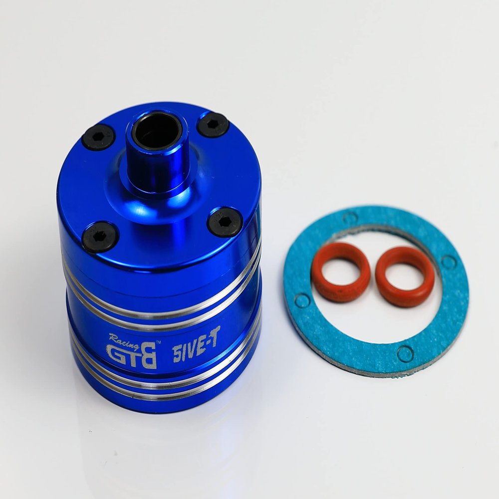 GTBRacing CNC Aluminium Front Rear Diff Differential Housing Case for 1/5 RC Car LOSI 5T 5ive-T V1.0 Upgrade Part (Blue)