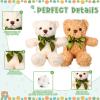 9 Pieces Valentine's Day Bear Cute Stuffed Animals 10 Inch Soft Plush Stuffed Bears Toy Gift Bulk with Bow Tie Kids Boys Girls Graduation Baby Shower Birthday Party Gift(Dark Brown, Golden, White) view 3