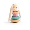 Hape Bunny Stacker|Wooden Stacking Rings|Wobble Learning Tower Developmental Toy, for Babies 10 Months+ view 2