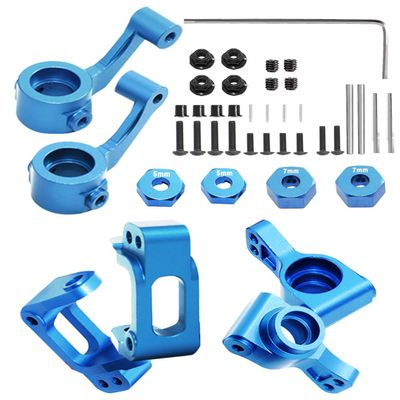 ARRCat Upgrade Part for 1/10 ECX 2WD,Alloy Caster Block&Steering Blocks&Rear Stub Axle Carriers Wheel Hex Hubs for Ecx 1/10 2WD Ruckus Axe Brutus Circuit Crush K&N Torment,RC Hop-Up Parts,Blue