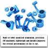 ARRCat Upgrade Part for 1/10 ECX 2WD,Alloy Caster Block&Steering Blocks&Rear Stub Axle Carriers Wheel Hex Hubs for Ecx 1/10 2WD Ruckus Axe Brutus Circuit Crush K&N Torment,RC Hop-Up Parts,Blue view 3