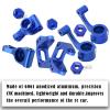 ARRCat Upgrade Part for 1/10 ECX 2WD,Alloy Caster Block&Steering Blocks&Rear Stub Axle Carriers Wheel Hex Hubs for Ecx 1/10 2WD Ruckus Axe Brutus Circuit Crush K&N Torment,RC Hop-Up Parts,Navy Blue view 3