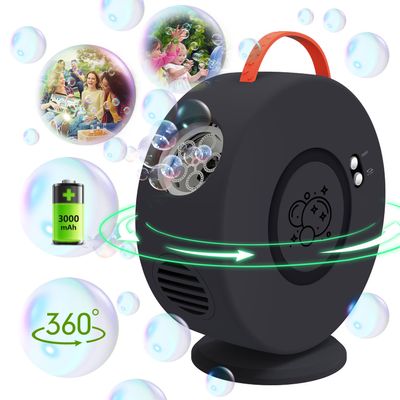 Bubble Machine for Kids Toddlers,Automatic Bubble Blower Rechargeable, 90 360 Auto Rotatable Portable Bubble Maker Electric Bubbles Toy for 3 4 5 6 7 8 Year Old, Outdoor Wedding Party Gifts