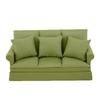 1:12 Scale Cute Fabric Three-Person Sofa Dollhouse with 3 Pillows Miniature Wooden Furniture Couch Handmade Crafts Supplies Any Dollrooms Life Scenes Decor Green Dollhouse Accessories view 1