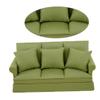 1:12 Scale Cute Fabric Three-Person Sofa Dollhouse with 3 Pillows Miniature Wooden Furniture Couch Handmade Crafts Supplies Any Dollrooms Life Scenes Decor Green Dollhouse Accessories view 4