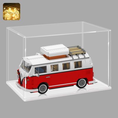 LANSCOERY Acrylic Display Case, Assemble Small Showcase Display Box for Collectibles, with Dustproof & Seamless Display Design, 7x4.7x4.7inch White Base