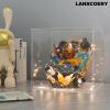 LANSCOERY Acrylic Display Case, Assemble Showcase Display Box for Collectibles, with Dustproof & Seamless Display Design, 9x9x9inch White Base view 3