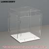 LANSCOERY Acrylic Display Case, Assemble Showcase Display Box for Collectibles, with Dustproof & Seamless Display Design, 9x9x9inch White Base view 4