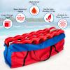 COSTWAY Jumbo 4-to-Score Giant Game Set with Carrying Bag, 2.5Ft Indoor Outdoor Game Set with Basketball Hoop, Ring Game, 42 Jumbo Rings, Quick-Release Slider, for Holiday Party, Kids & Adults (Red) view 3