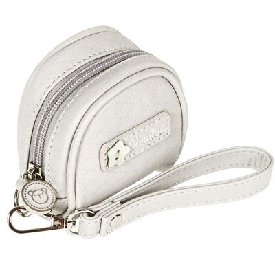 Zippered Premium Vegan Leather Pacifier case with Clasp, Hold 2 Pacifier or Nipple Shield case Measures 3.8 Insulated Pacifier Holder for Diaper Bag - Pacifier Box (Grey)