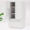 Miniature Dollhouse Fridge, 1:12 Mini Wooden Refrigerator Model Furniture Decoration Accessories Mini Home Scene Model for Dollhouse DIY Scene Doll Home Furniture Craft (White) view 3