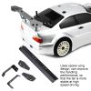 Dilwe RC Rear Wing Set, Aluminum Alloy + Carbon Fiber 165mm Length RC Tail Rear Spoiler Wing for HSP, Kyosho, Sakura, LC RC Truck Car 1/10 RC Car Body Wing Parts view 3