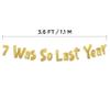 8th Birthday Gold Glitter Banner - Happy 8th Birthday Party Decorations, Supplies and Favors - 8th Wedding Anniversary Decorations view 3