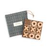 Demdaco Let's Play Tic-Tac-Toe Blue Plaid 6 x 6 Wood Travel Game Bag Set view 1