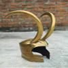 INDIAN HANDICRAFT Loki Horned Helmet Loki Series Movie Thor Ragnarok Gold Crown Mask Steel Prop Halloween Cosplay Costume,X_Large view 2