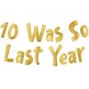 11th Birthday Gold Glitter Banner - Happy 11th Birthday Party Decorations, Supplies and Favors - 11th Wedding Anniversary Decorations view 1
