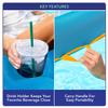 Aqua Pool Float with Canopy, Cup Holder - Oversized Luxury Recliner Swimming Pool Floating Lounger, Heavy Duty with Removable Sun Shade Cover, Drink Holder, Ergonomic Headrest, XL Floating Recliner view 3