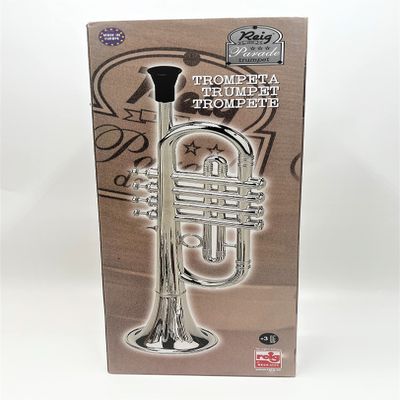 My First Toy Trumpet for Kids in Silver Finish with 4 Keys is a Great Learning Kid Toy Instrument and Teaching Tool for Children Ages 3+ BPA Free.