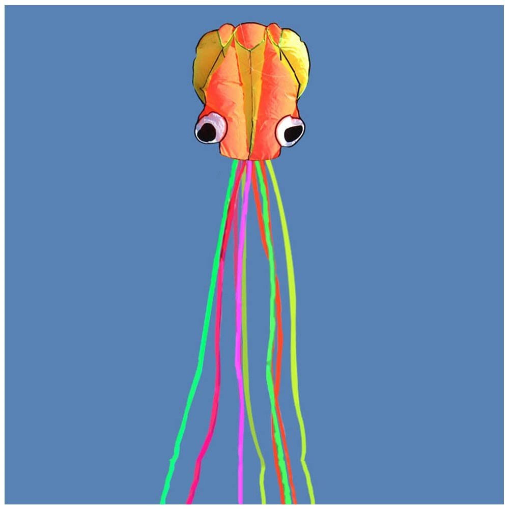 5.5M Soft Octopus Kite Easy Fly Kids Gift with 100M Flying Line and Spool LSDRALOBBEB 0408(Color:7,Size:)